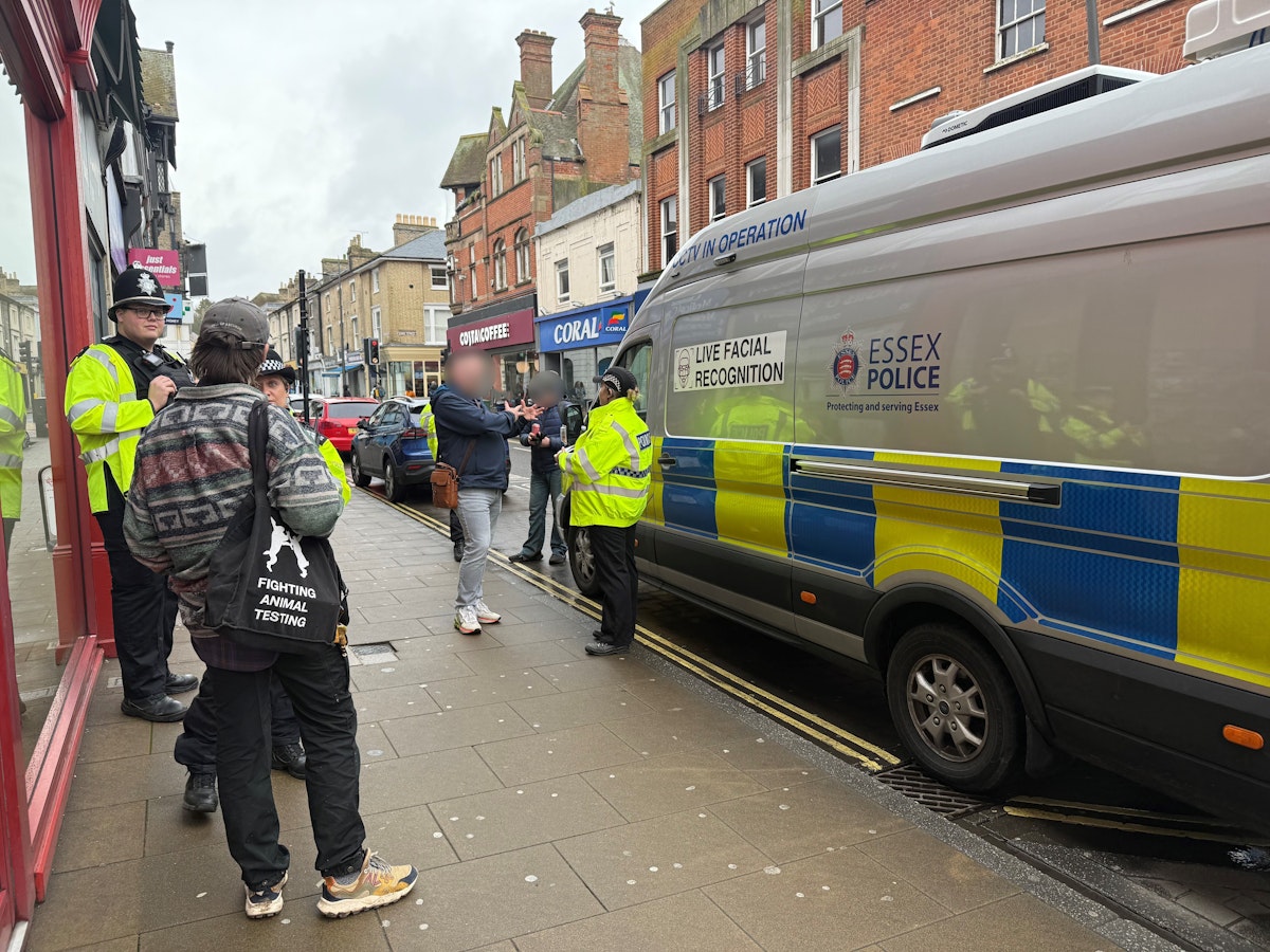 A six-hour test of facial recognition technology in Ipswich town centre on Saturday resulted in five arrests and engagement with around 400 people